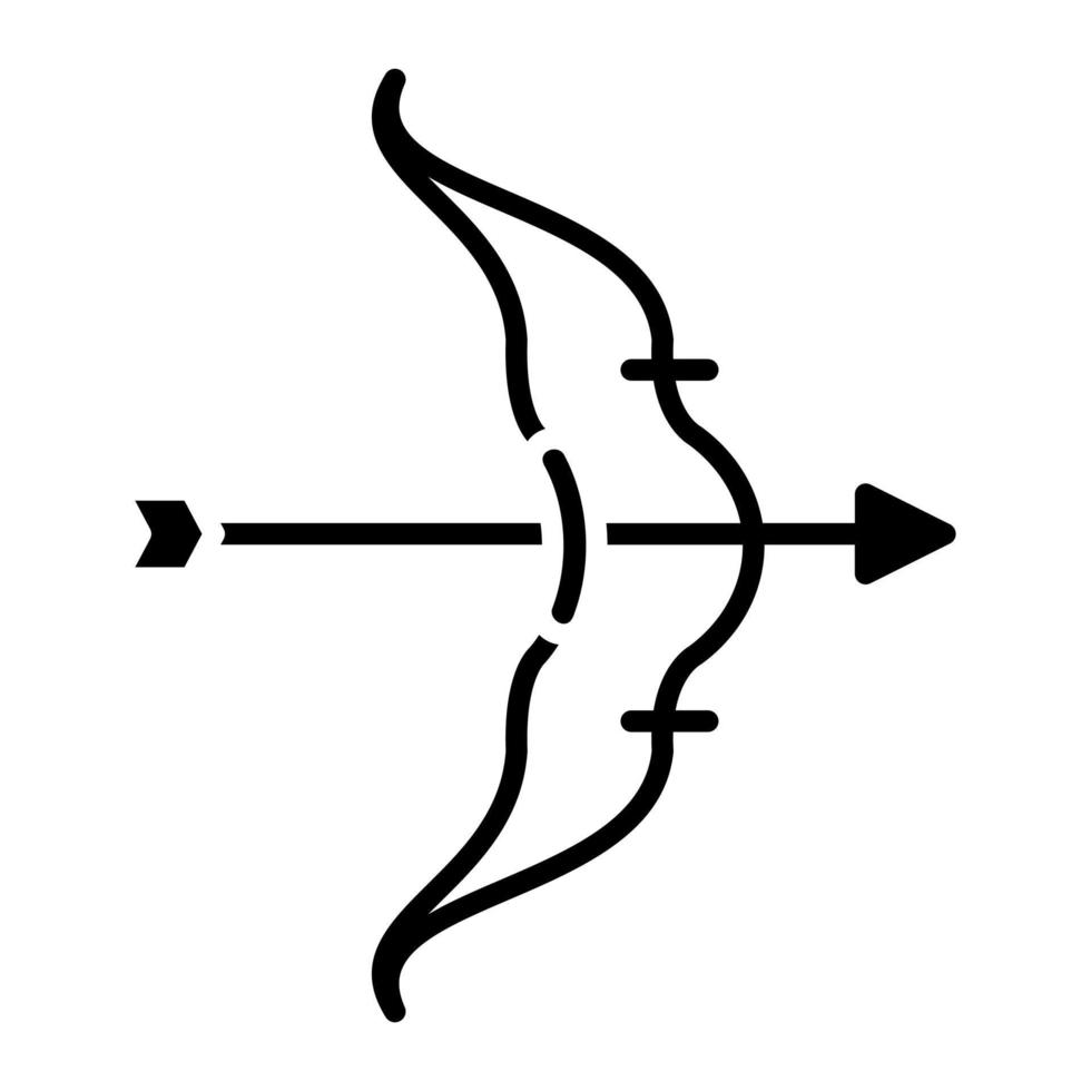 Bow Arrow Glyph Icon vector