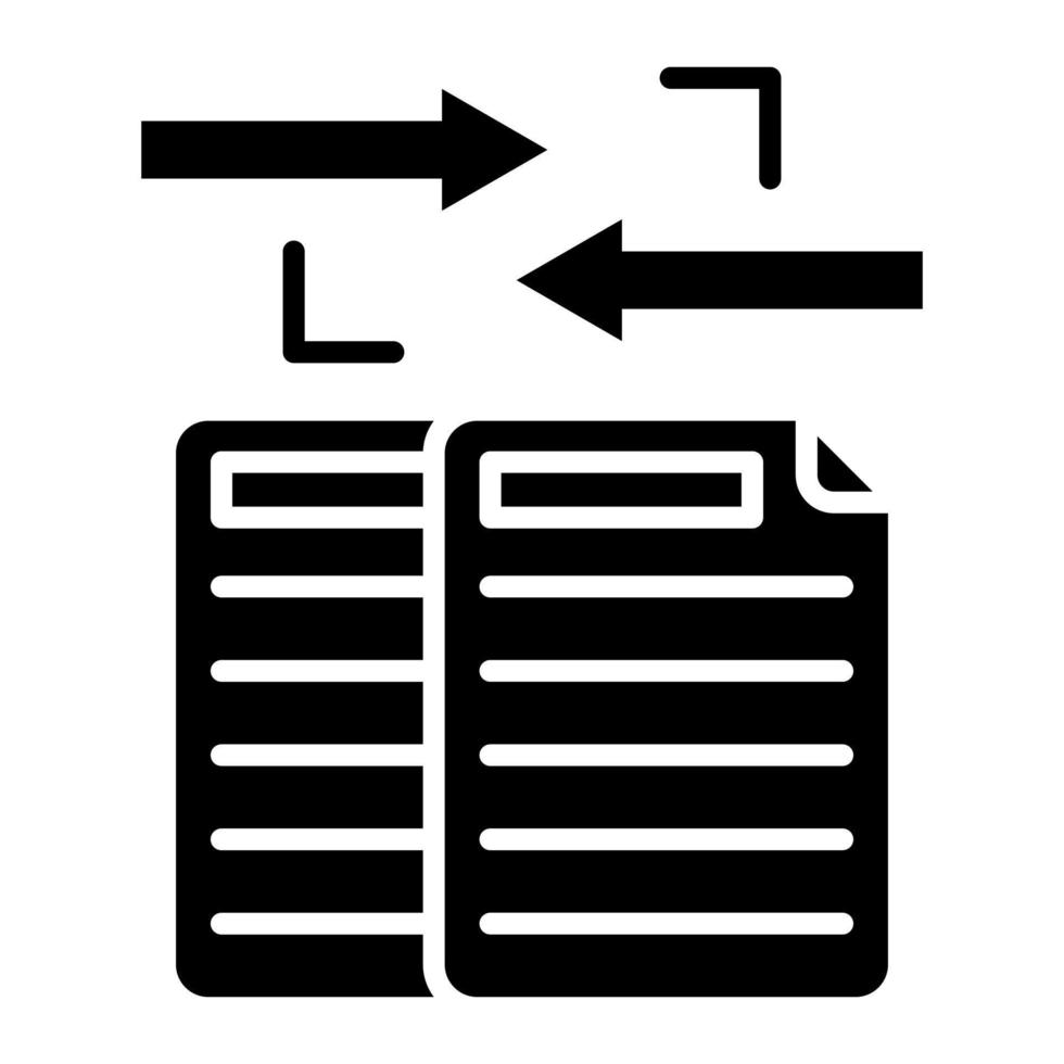 Exchange Files Glyph Icon vector