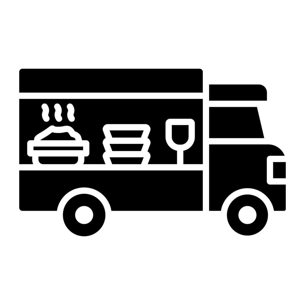 Food Truck Glyph Icon vector