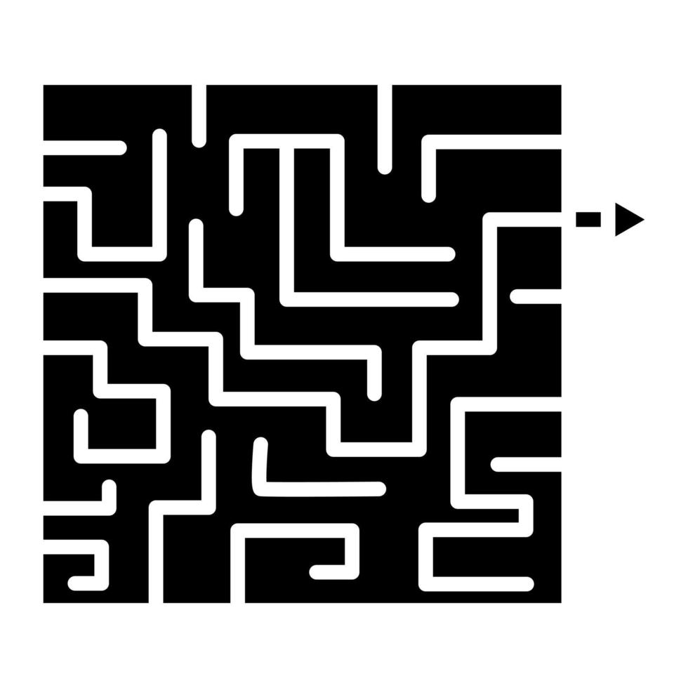 Maze Solution Glyph Icon vector