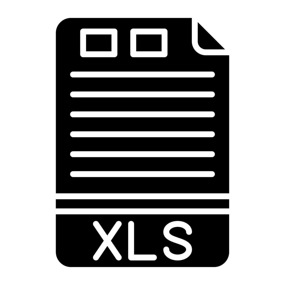 icono de glifo xls vector