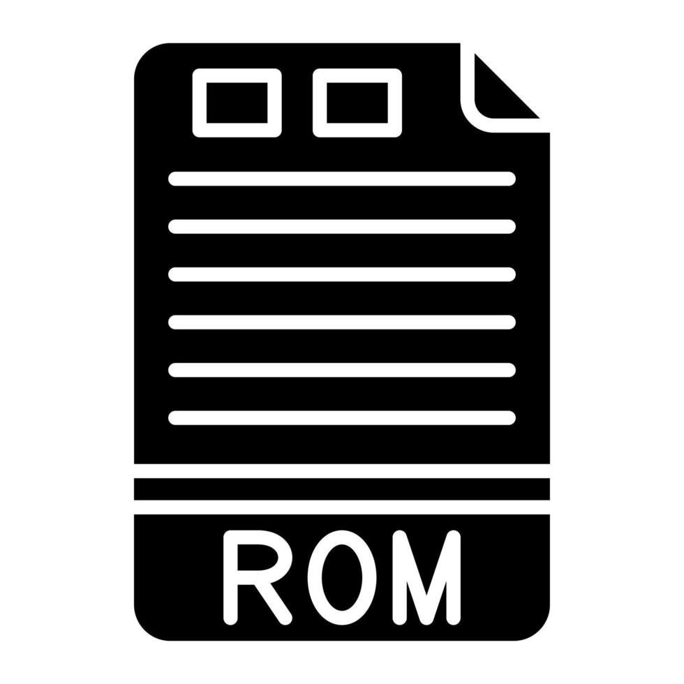ROM Glyph Icon vector