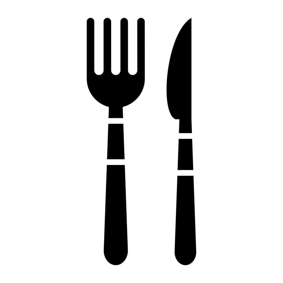 Knife and Fork Glyph Icon vector