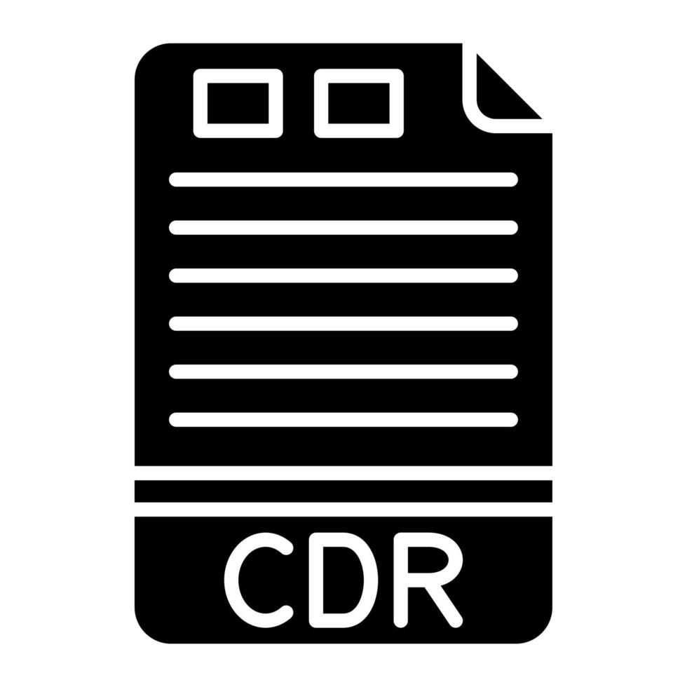 CDR Glyph Icon vector