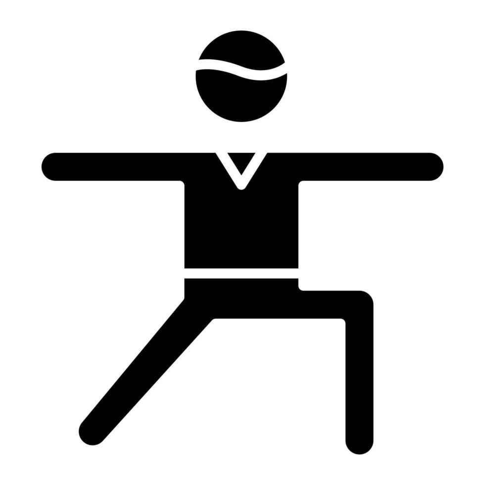 Warrior Pose Right Glyph Icon vector