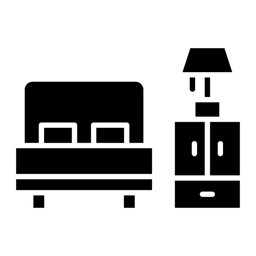 Bedroom Glyph Icon vector