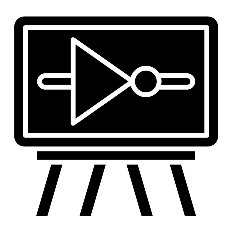 NOT Gate Glyph Icon vector