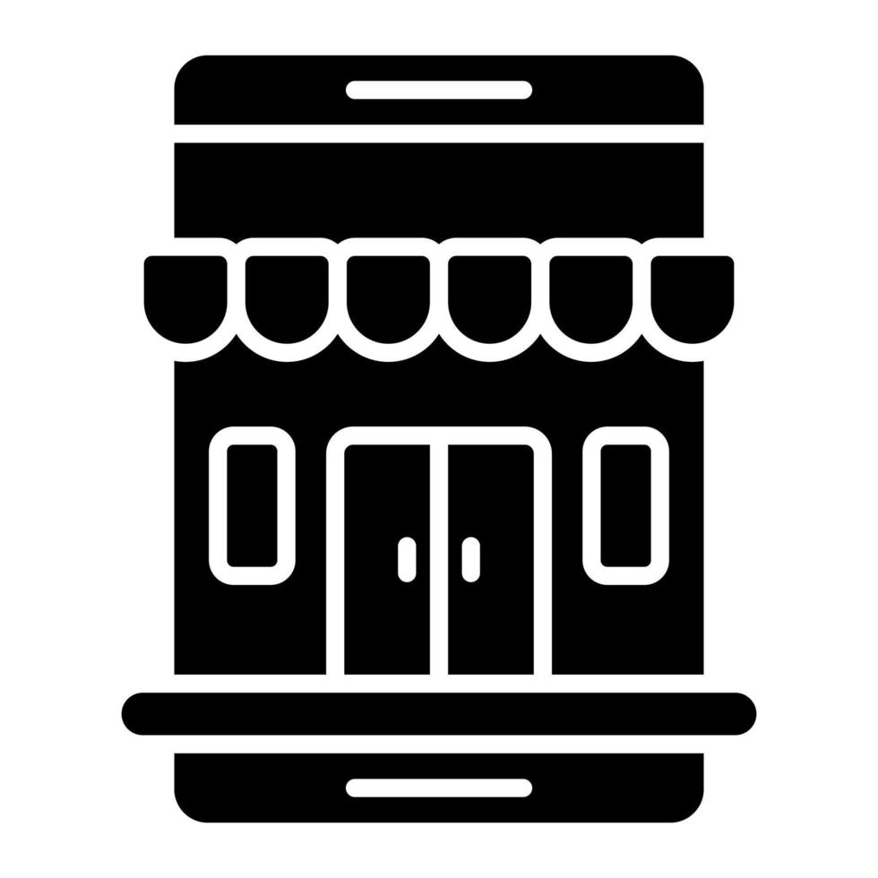 icono de glifo de tienda online vector