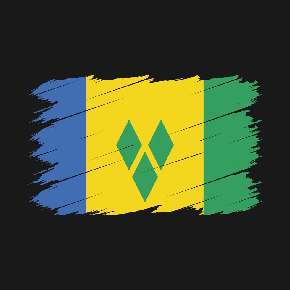 Saint Vincent Flag Brush vector