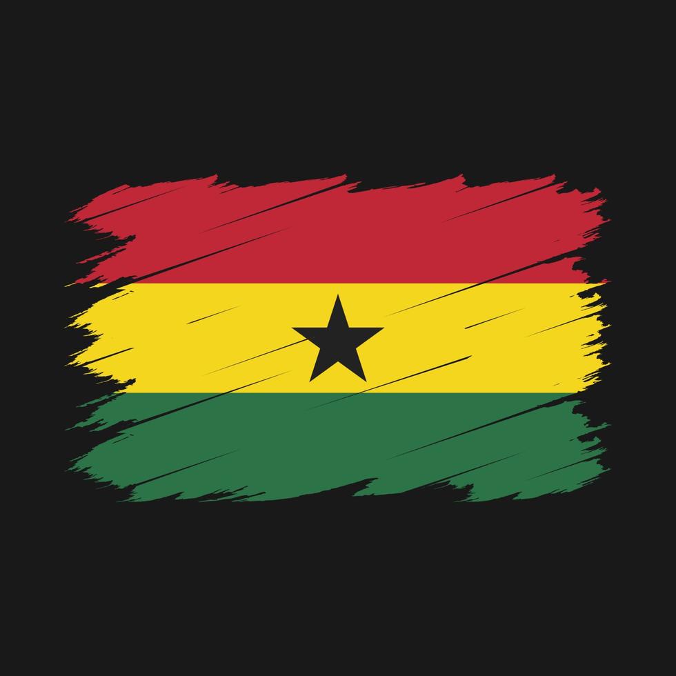 Ghana Flag Brush vector