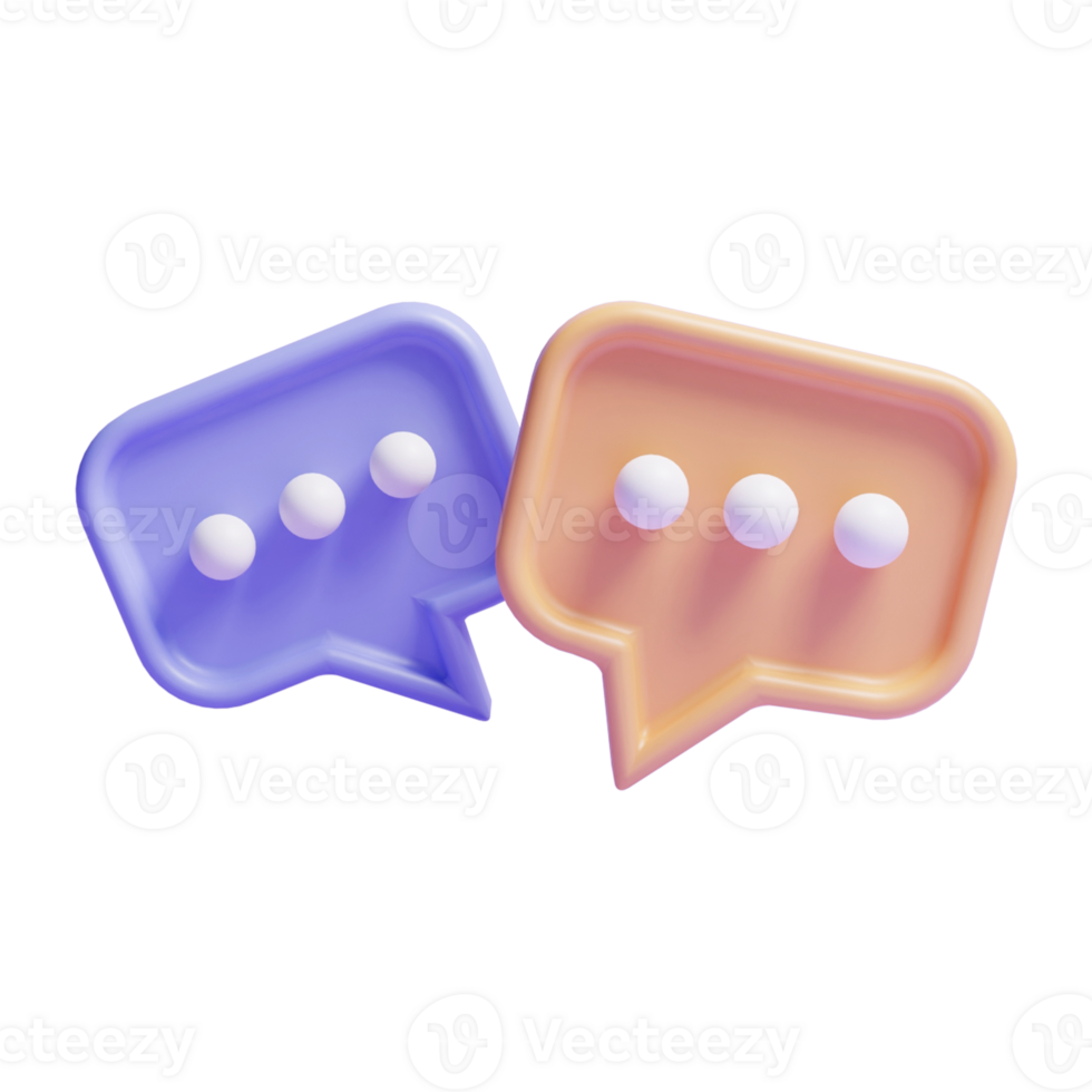 3d speech bubbles icon or chat message notification icon or 3d online messaging icon png