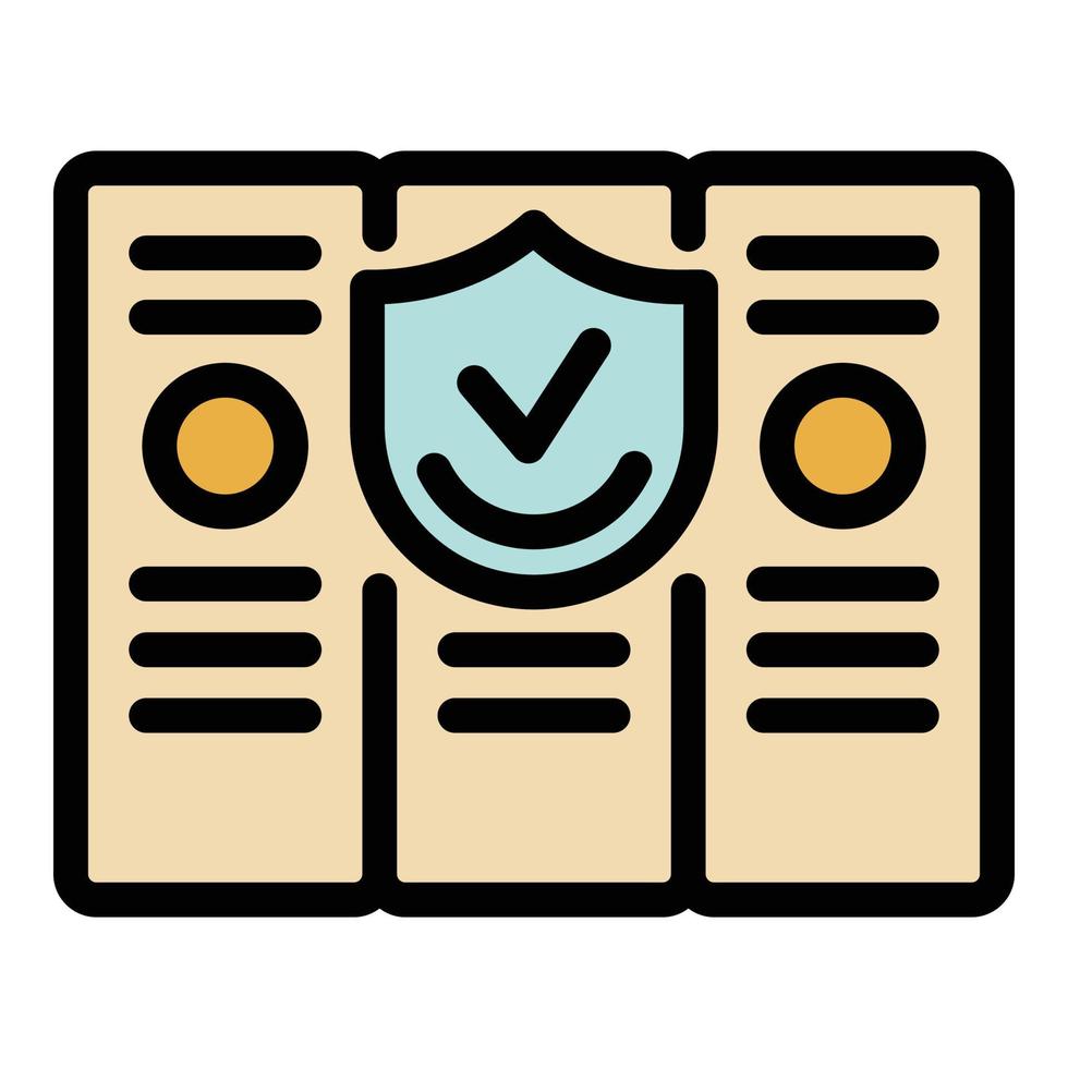 Folders reliability icon color outline vector
