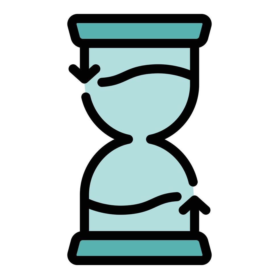 Hourglass reliability icon color outline vector