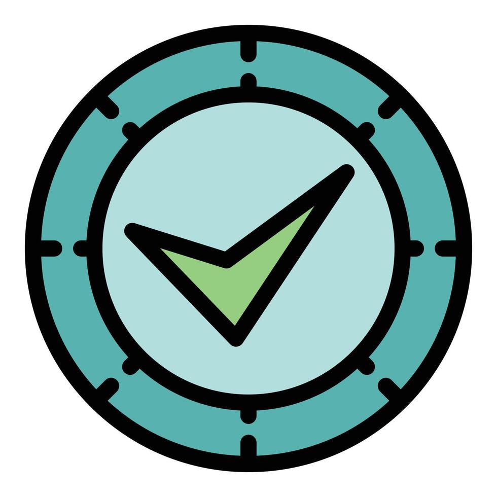 Approved reliability icon color outline vector