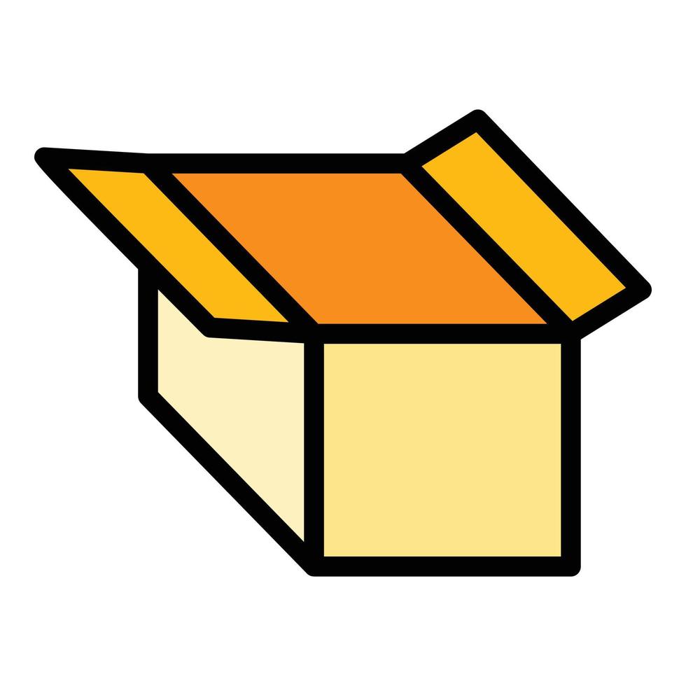 vector de contorno de color de icono de caja de producto