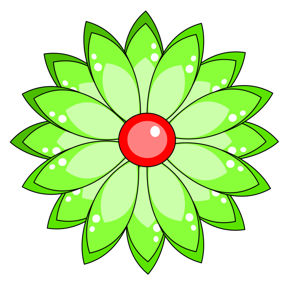 green flower design png