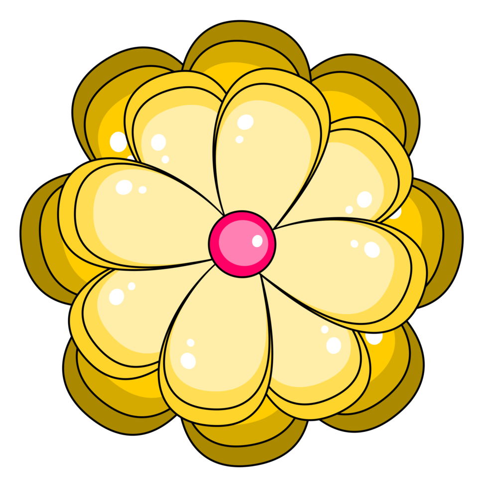 conception de fleur jaune png