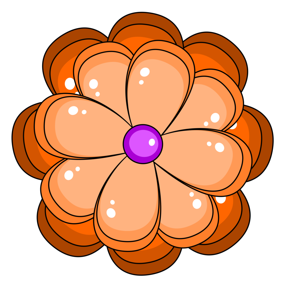 oranje schattig bloem png