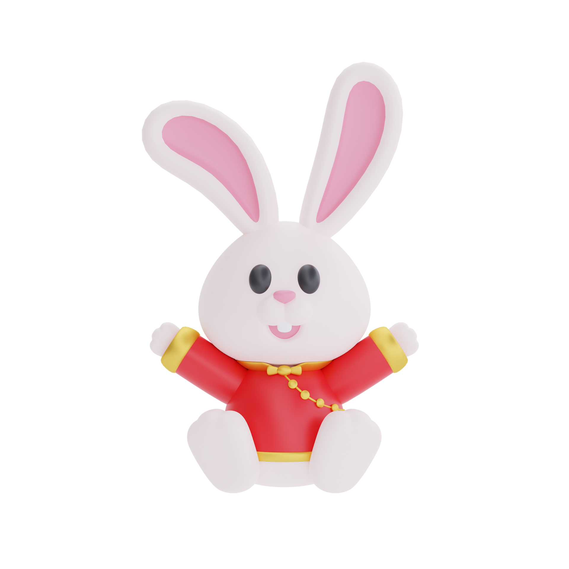 Free 3D cute rabbit cartoon character isolated, element for Chinese new  year, Chinese Festivals, Lunar, CYN 2023, Year of the Rabbit, 3d rendering.  15078917 PNG with Transparent Background