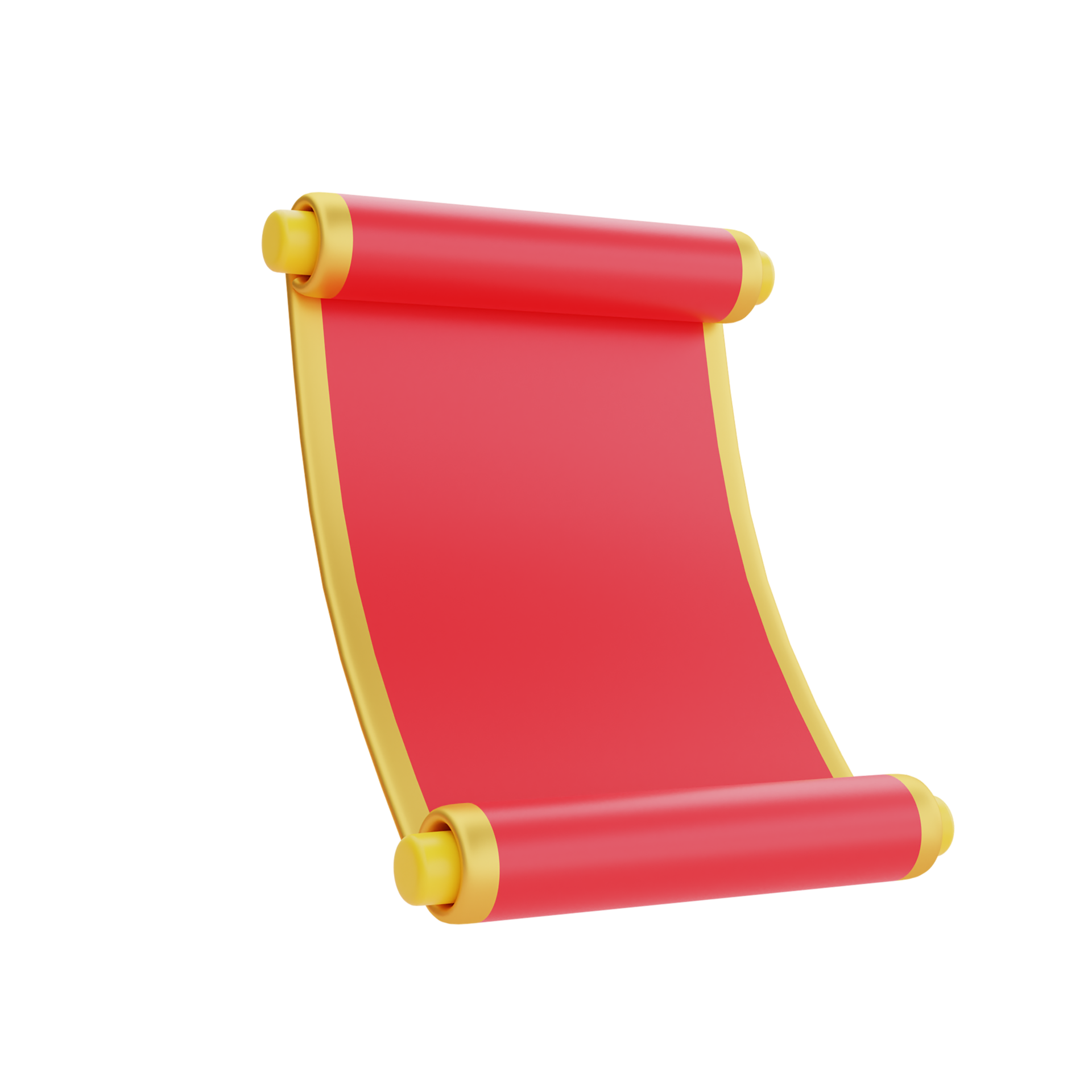 3D Red Ancient Scroll Isolated Decoration For Chinese New Year 3d-red-ancient-scroll-isolated-decoration-for-chinese-new-year
