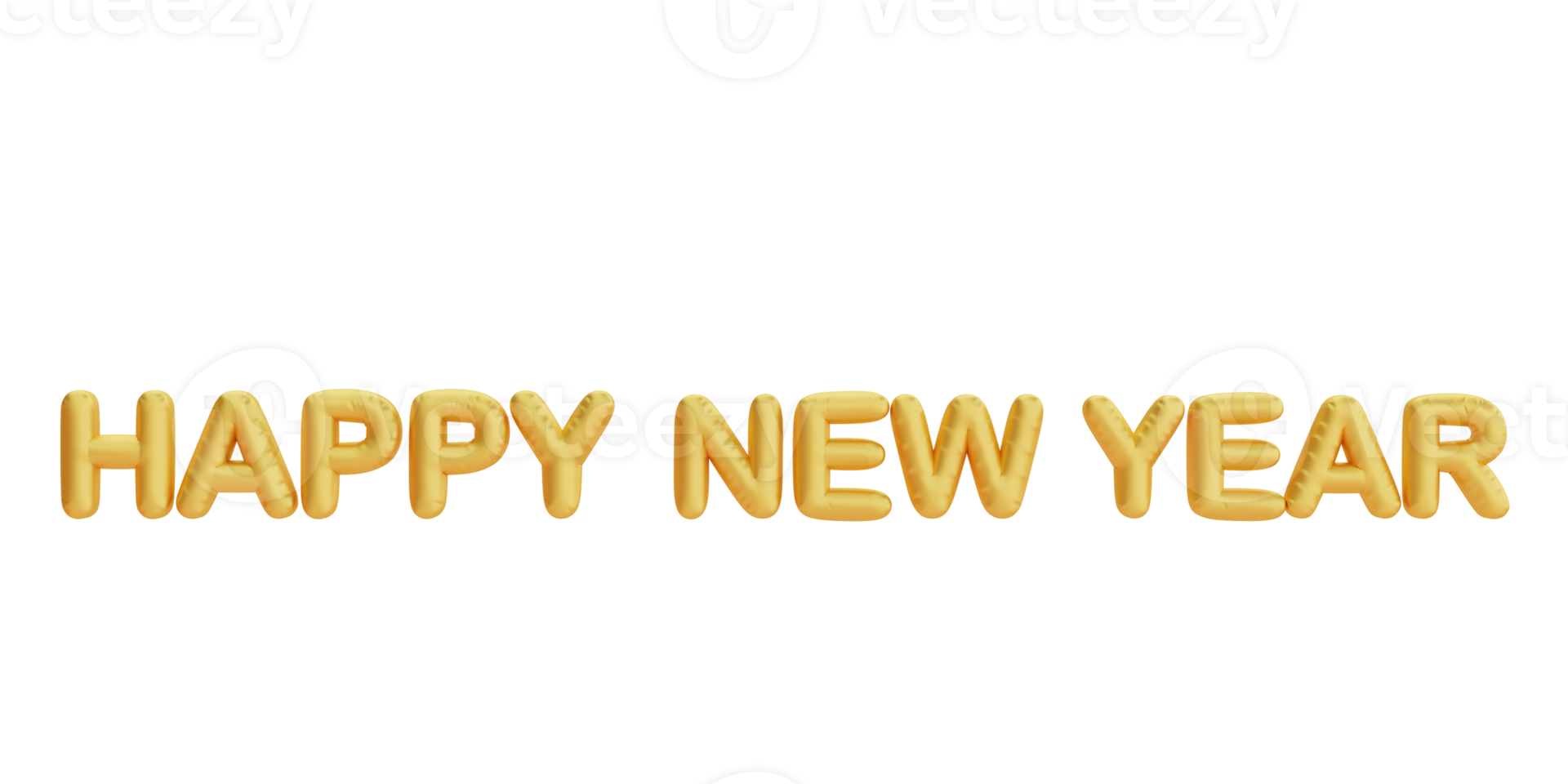 Happy New Year, Golden text isolated, decoration for Chinese new year, Chinese Festivals, CYN element, 3d rendering. png