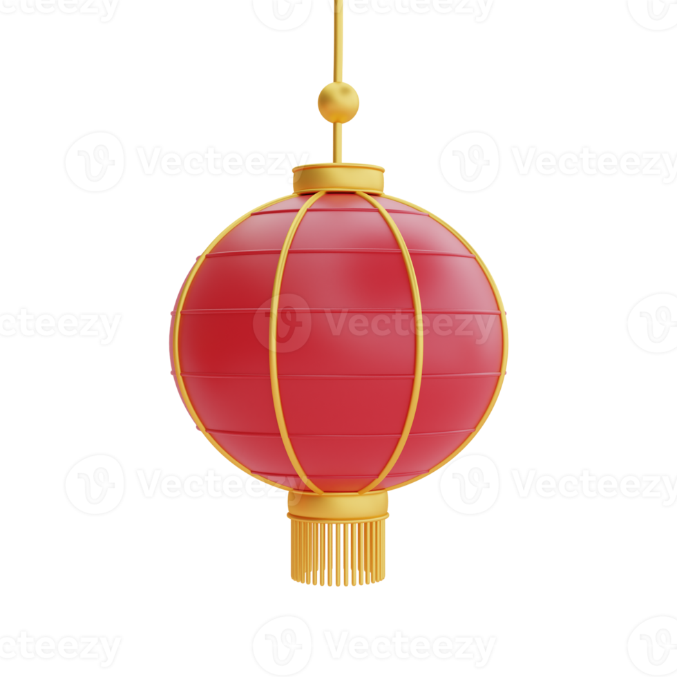 3D festive lanterns hanging isolated, decoration for Chinese new year, Chinese Festivals, Lunar, CYN element, 3d rendering. png