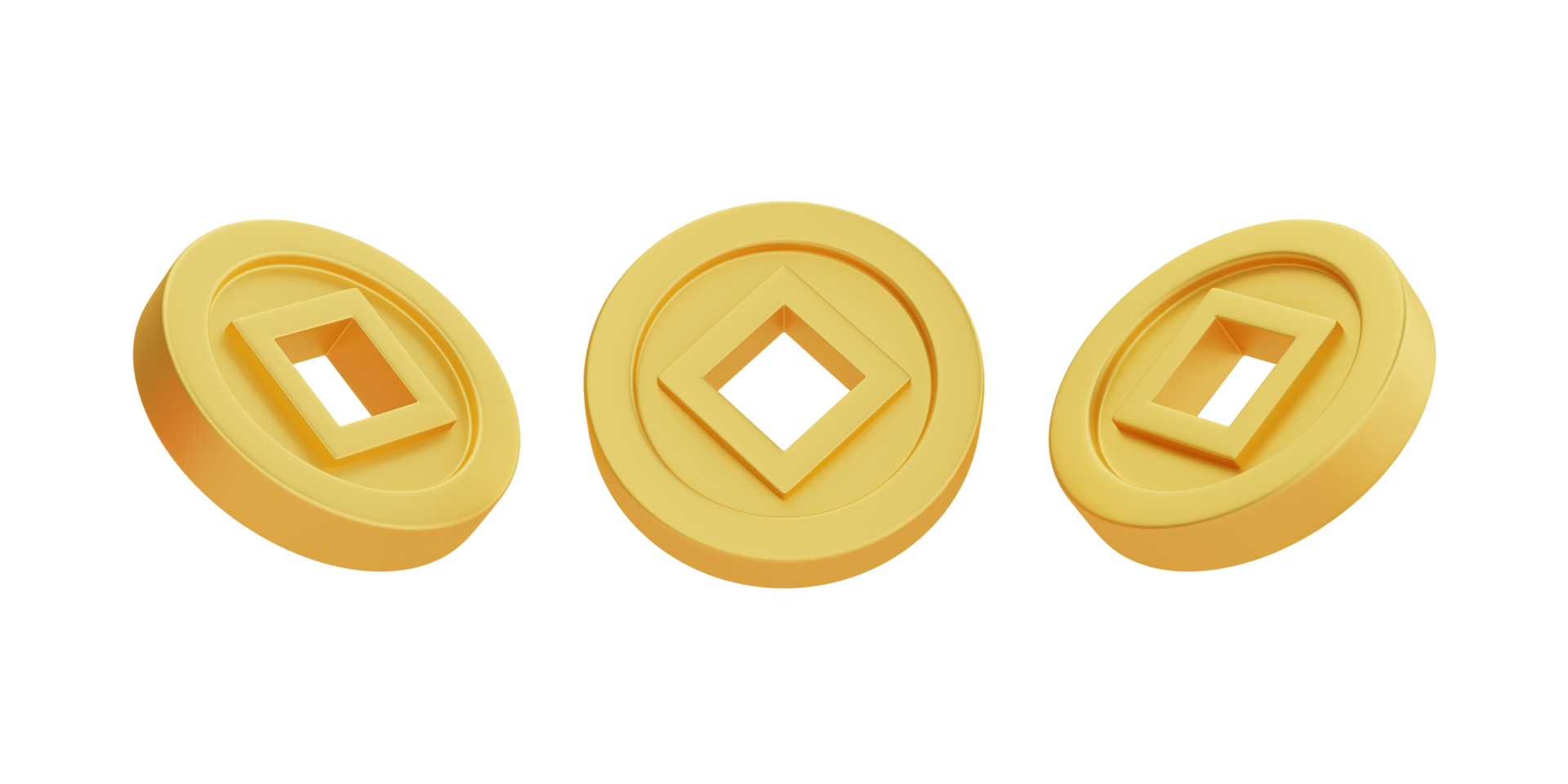 Free 3D golden coins isolated, decoration for Chinese new year, Chinese