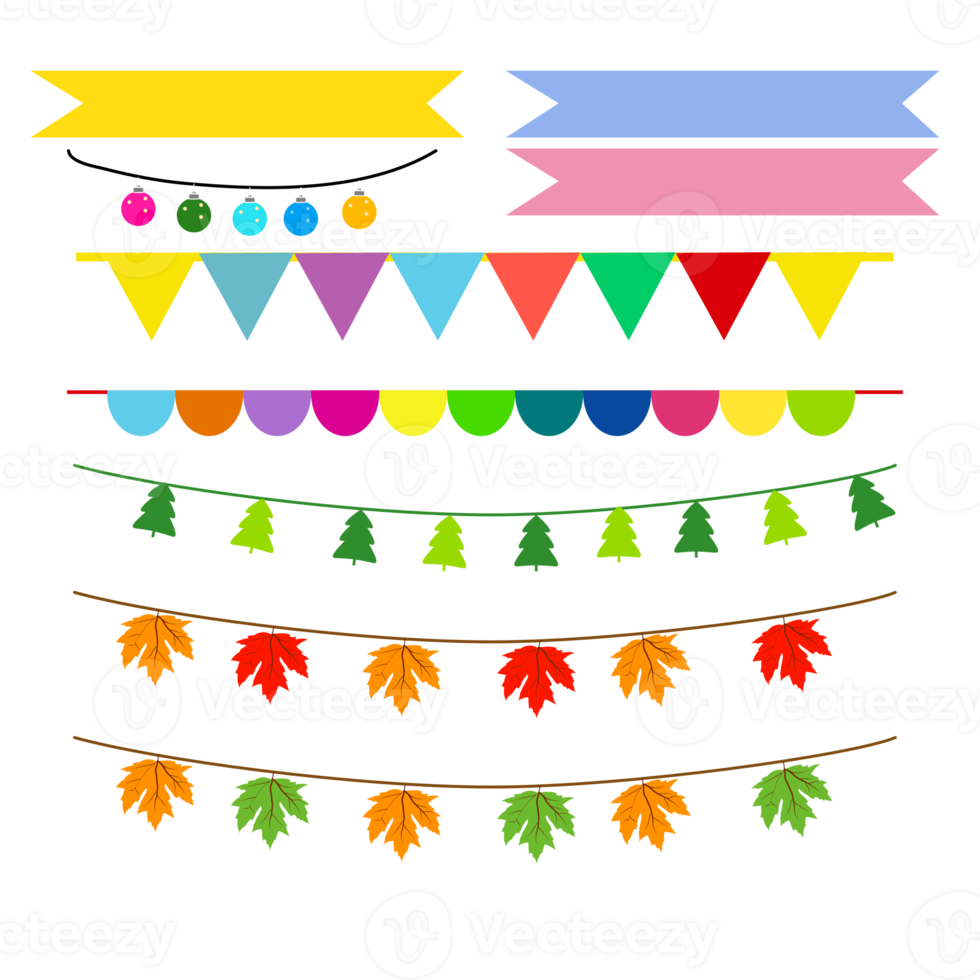 Group of colors garlands png