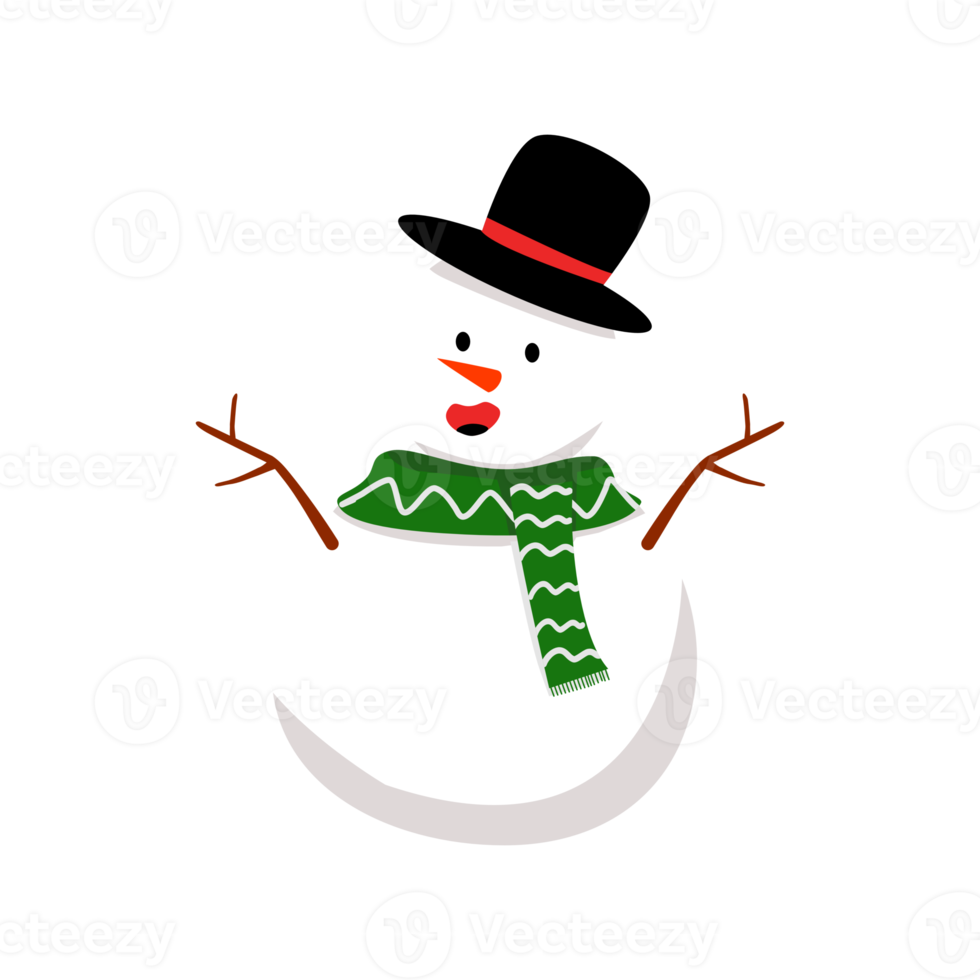 Snowman with a hat png