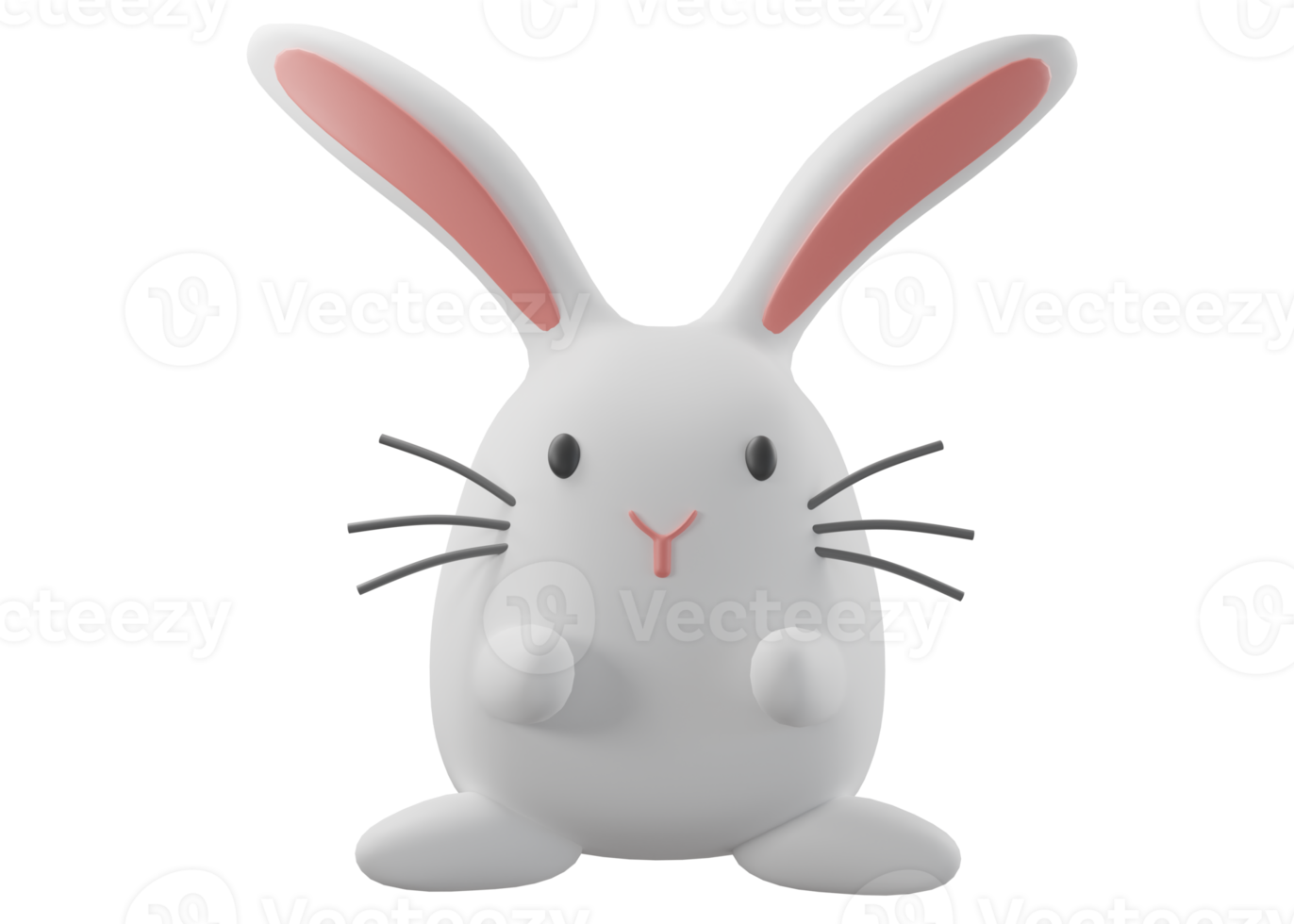 White rabbit 3d render png