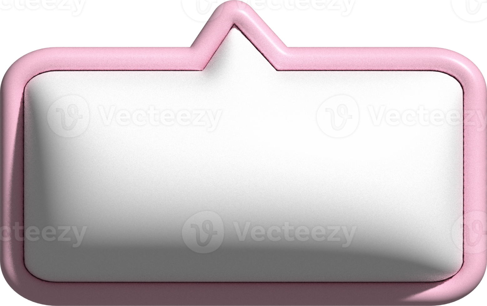 cute 3d pink and white speech bubble, text box, conversation bubble, message box decoration