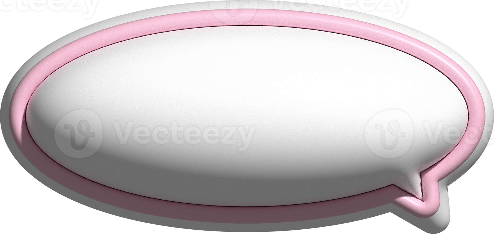 cute 3d pink and white speech bubble, text box, conversation bubble, message box decoration png