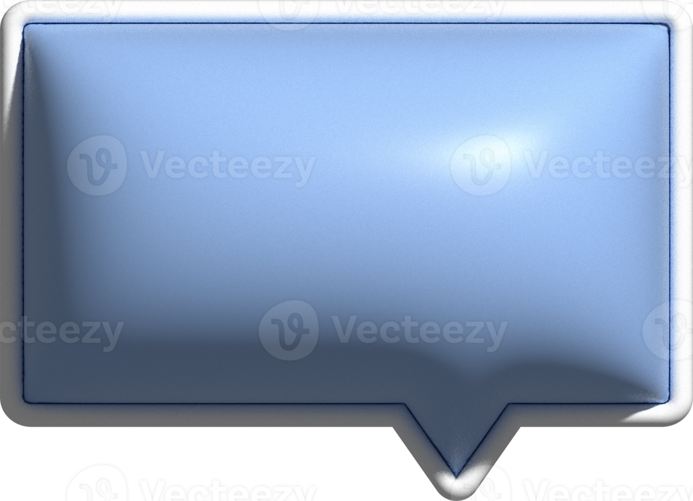 cute 3d blue speech bubble, text box, conversation bubble, message box