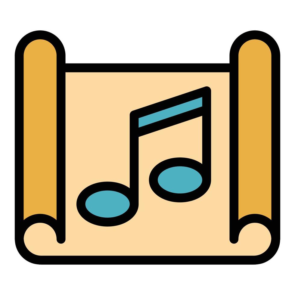 Playlist icon color outline vector