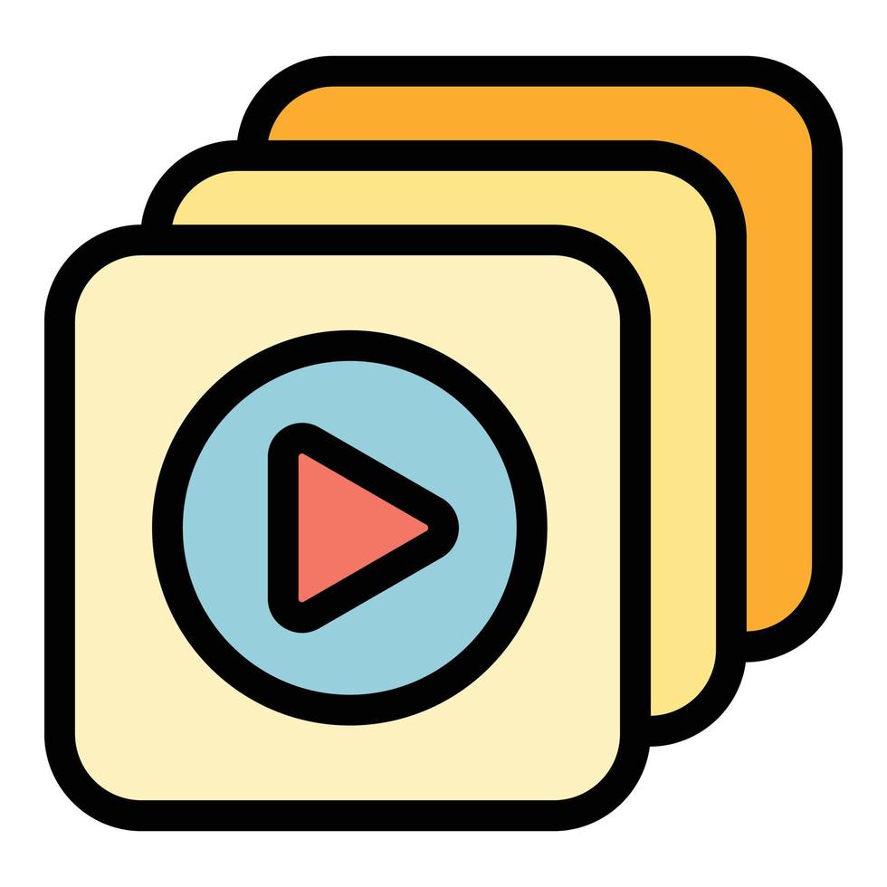 reproducir videos icono color contorno vector