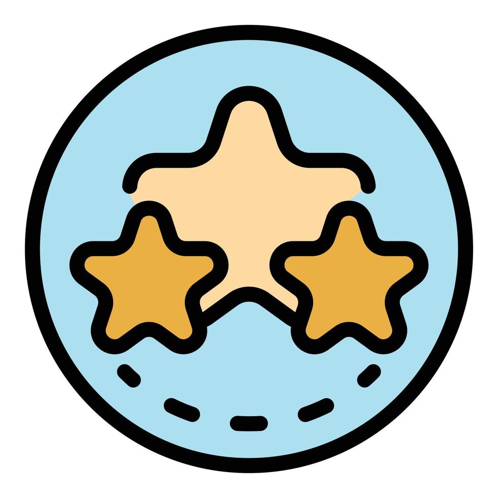 Rating stars icon color outline vector