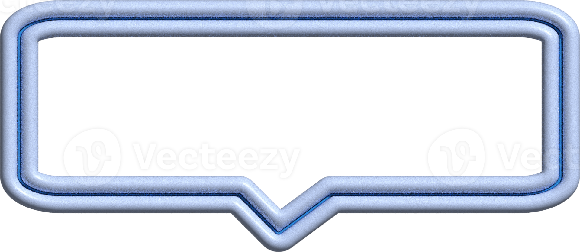 cute 3d blue speech bubble, text box, conversation bubble, message box