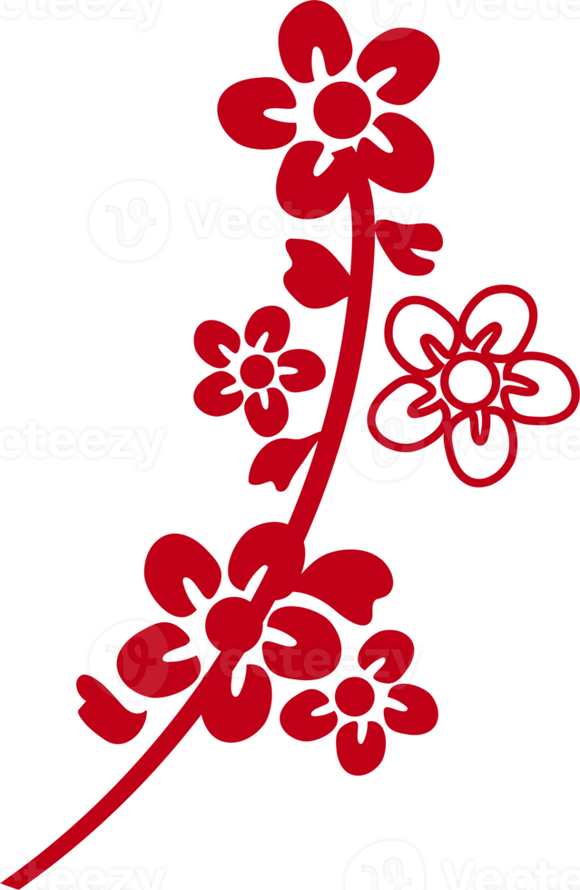 New year floral decoration png