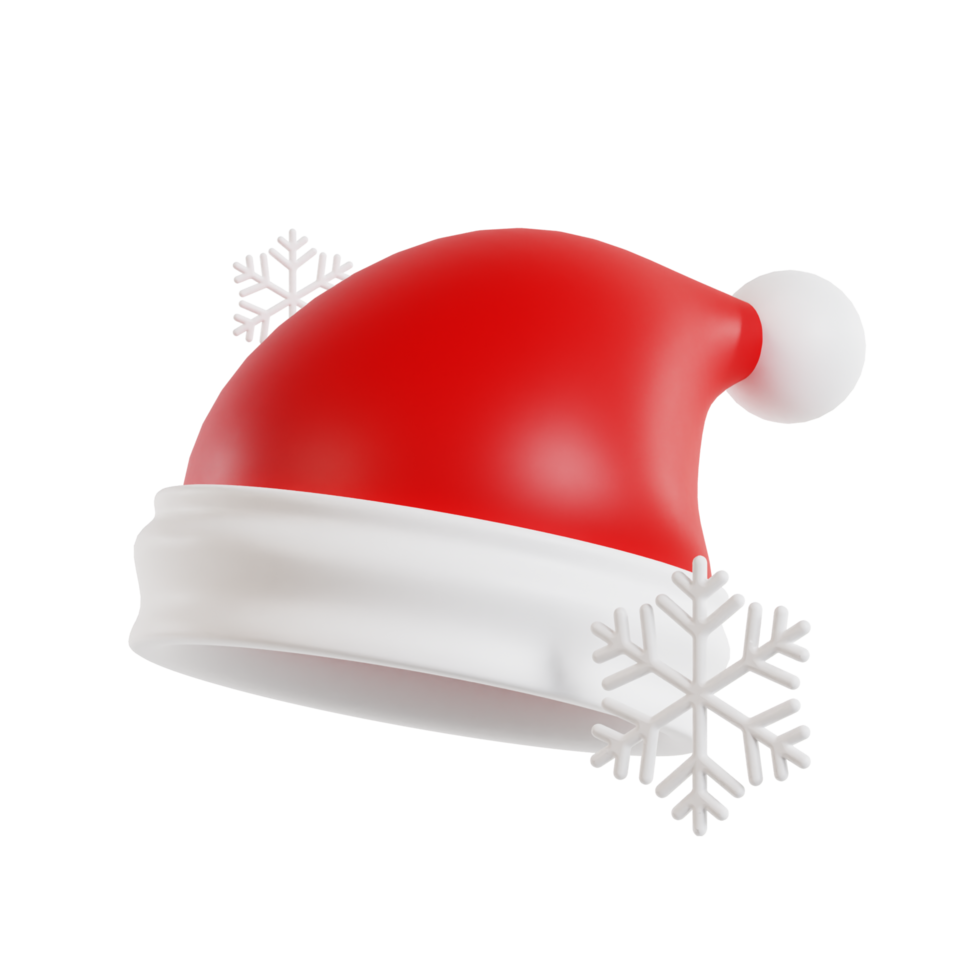 chapeau de noël 3d, fond transparent png