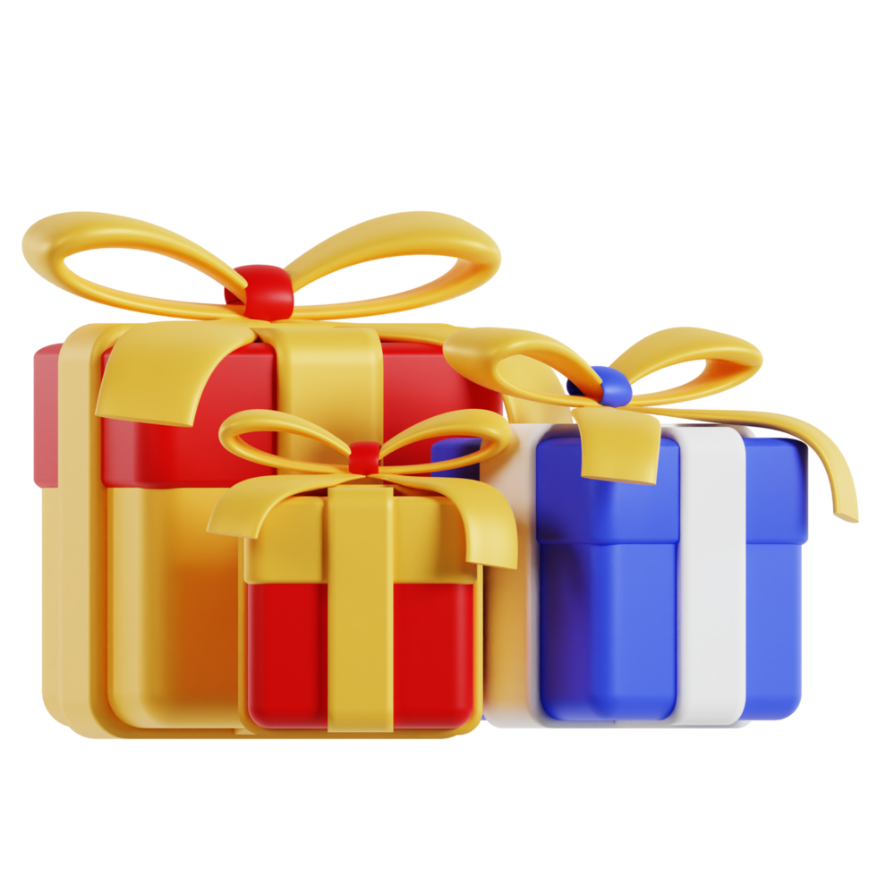 3D Christmas gift box transparent background png