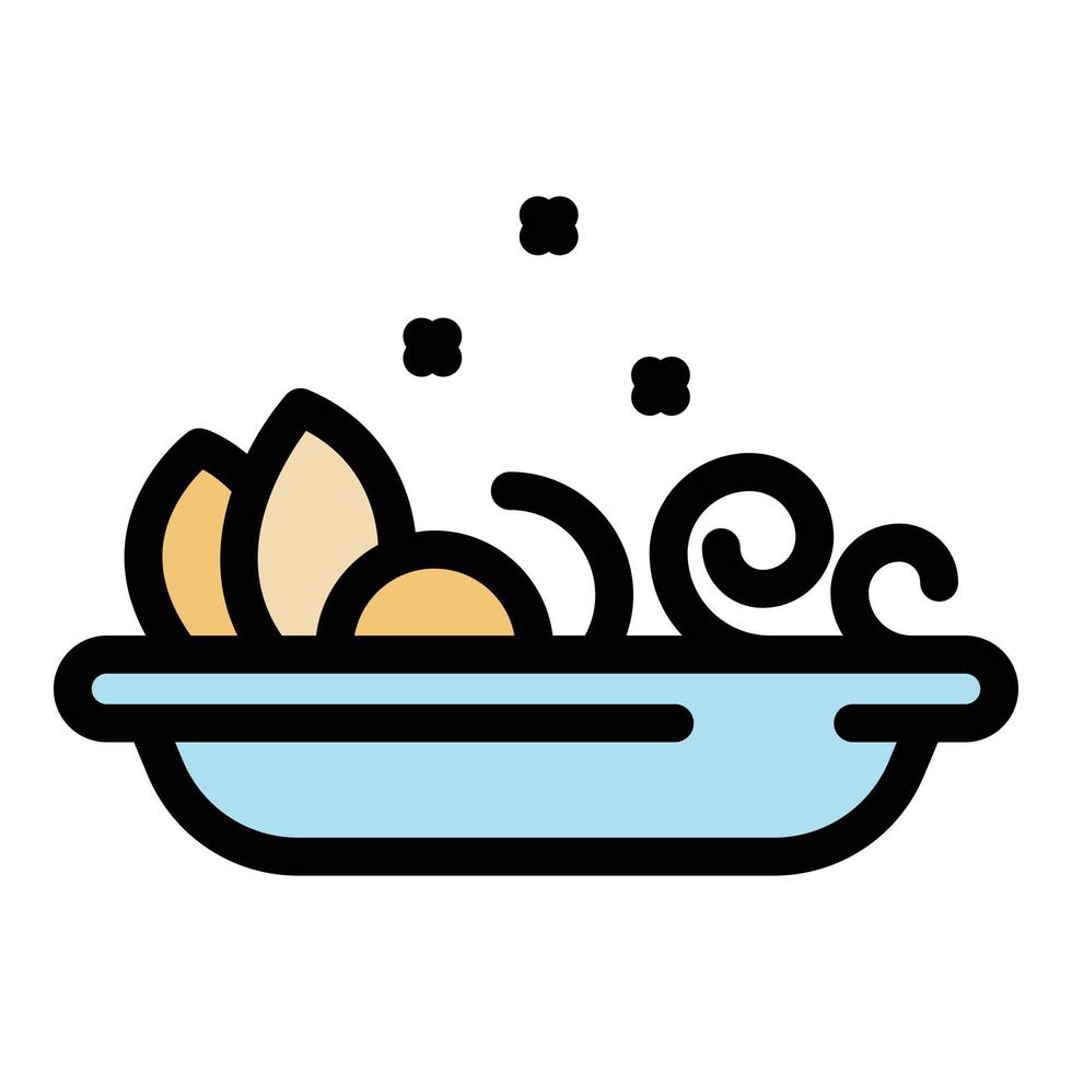 Food plate icon color outline vector