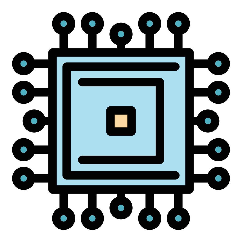 Component device icon color outline vector