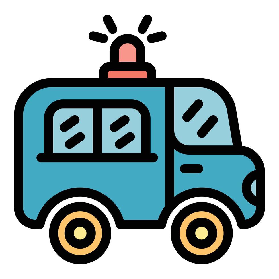 Ambulance car icon color outline vector