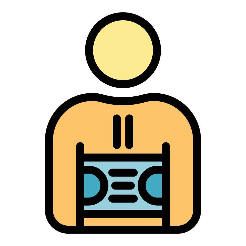 Support corset icon color outline vector