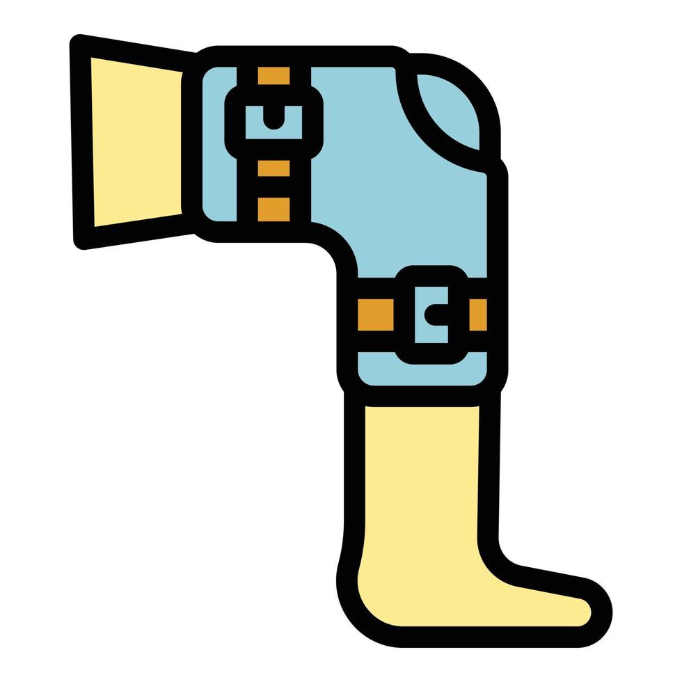 vector de contorno de color de icono de fractura de rodilla