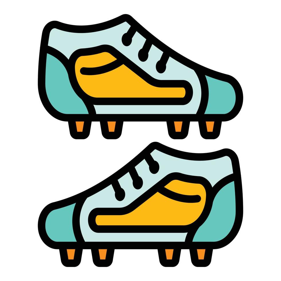 Studs footbal boots icon color outline vector