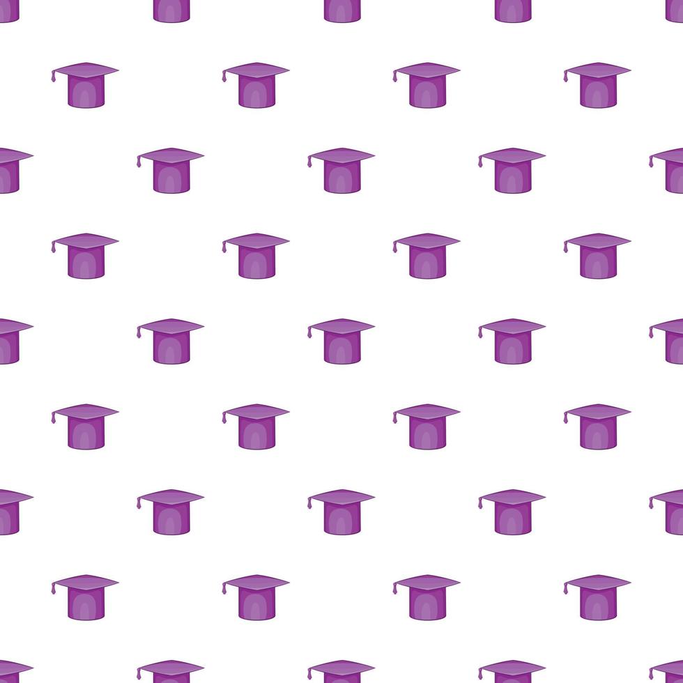 Hat student pattern, cartoon style vector