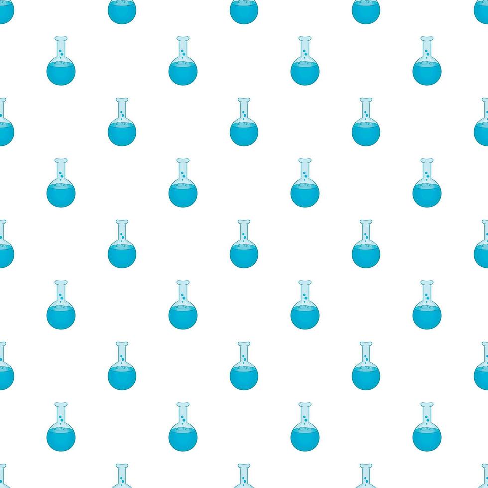 Laboratory flask pattern, cartoon style vector