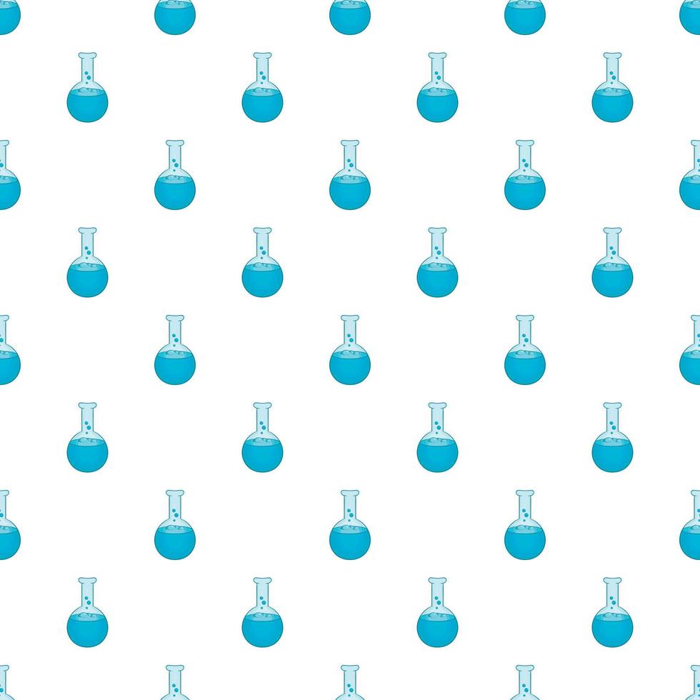 Laboratory flask pattern, cartoon style vector