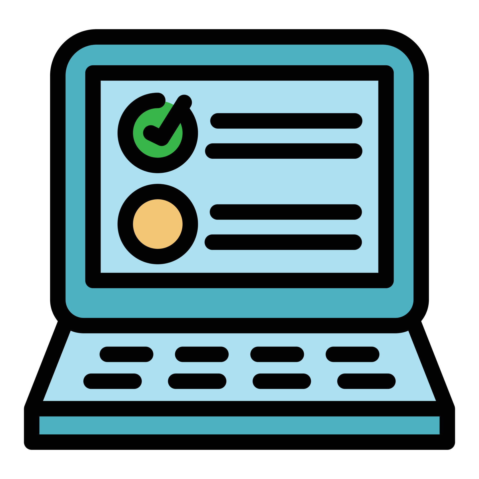 Laptop exam test icon color outline vector 15079917 Vector Art at Vecteezy